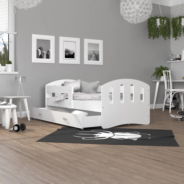 Kinderbett 80x140-180 HAPPY Bett mit Schublade Matratze Lattenrost Farbauswahl