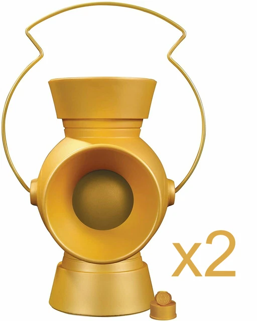 x2 DC Collectibles YELLOW LANTERN POWER BATTERY w/RING 1:1 Scale FACTORY SEALED!
