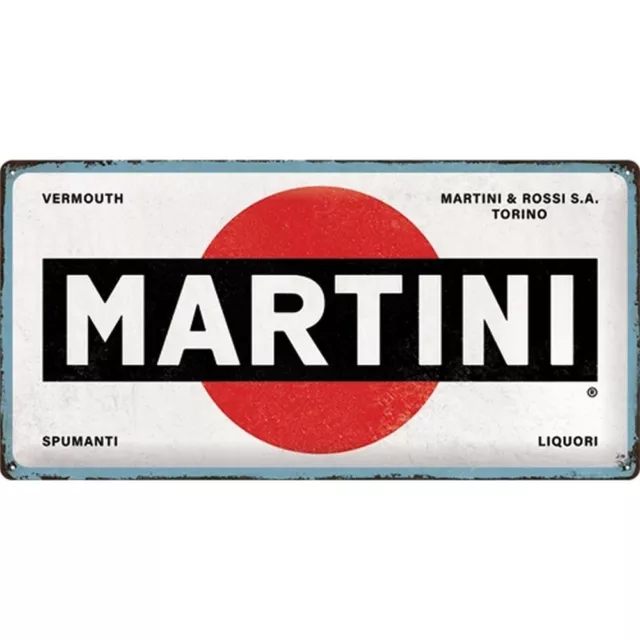 Nostalgic-Art - Retro Bar placa de chapa placa de metal 25x50 cm - logotipo de Martini