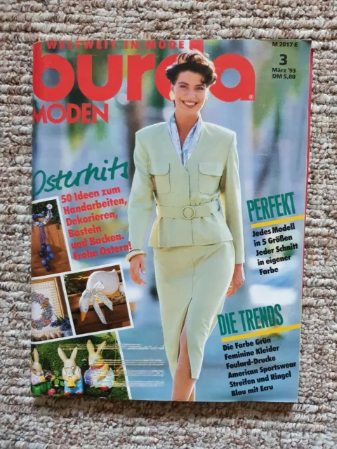 Burda Modemagazin 3/1993 Schnittmuster, nähen, schneidern Mode + Magazin