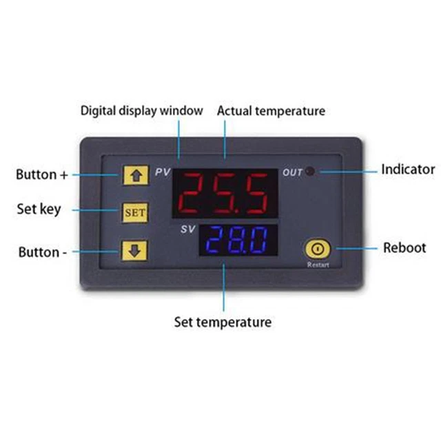 Temperature Controller Digital High Temperature Alarm Humidity 20%-85%