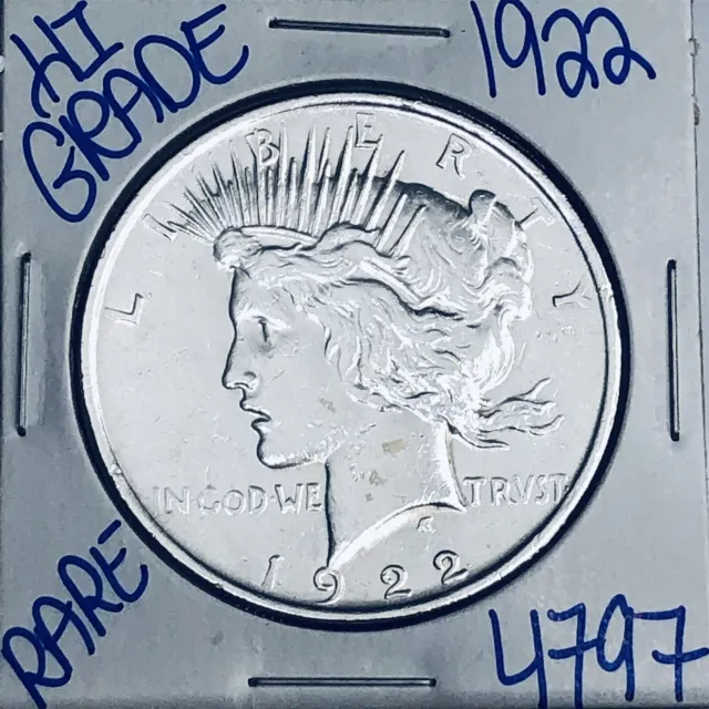 1922 Silver Peace Dollar High Grade Coin U.s. Mint Free Shipping 4797