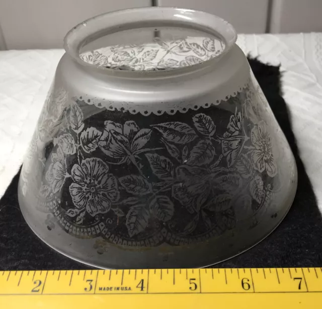 Gas Lamp Shade Etched Glass  Fixture Globe  4" Fitter