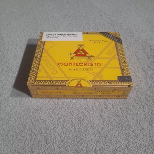 Monte Cristo Yellow Series Especial No 3 44 X 5 1/2 Cigar Box Craft Free Ship