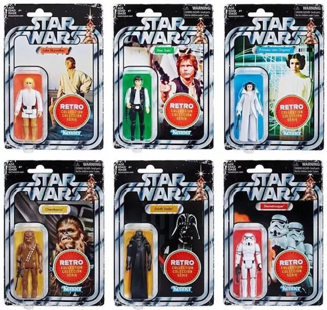 Kenner Star Wars Retro-Sammlung - werkseitig versiegelte Hülle (Welle 1) 6 3,75" Figuren