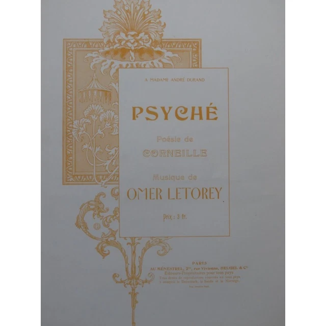 LETOREY Omer Psyché Chant Piano 1905