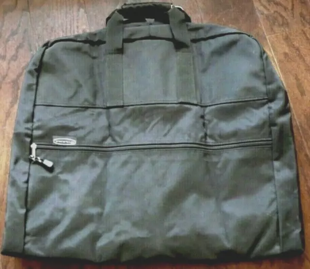 Dilana Black Canvas Fabric Hanging Garment Bag Suit Travel Bag Vintage