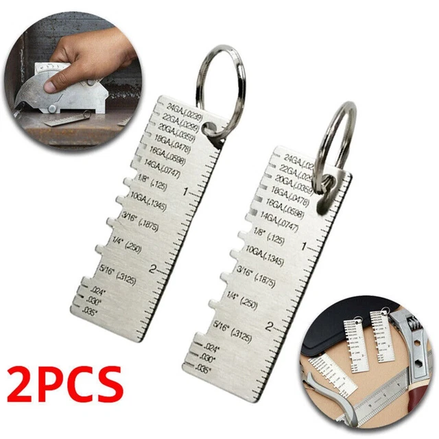 2pcs Thick ness Gage Sheet Metal Gauge Measuring Tool Wire Gauge Stainless Steel