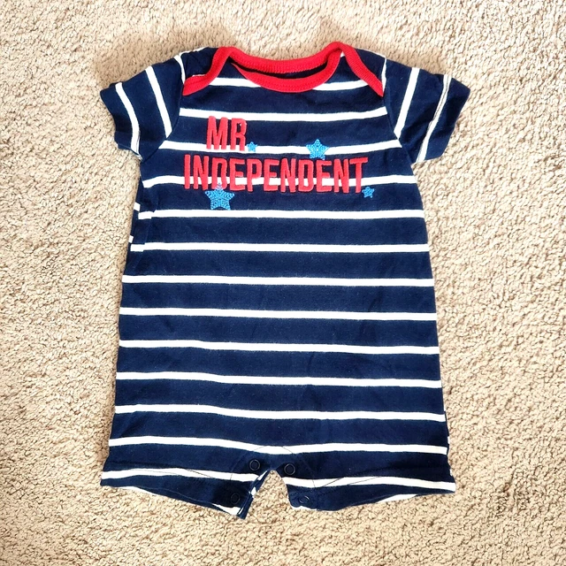 Baby Boys Fourth of July ROMPER Size 0-3 Months Carters Child of Mine One Piece