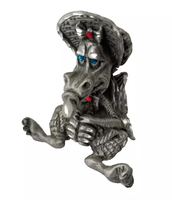 VINTAGE MINI  1991 Rawcliffe Pewter Baby Dragon Figurine JEWELS 2"