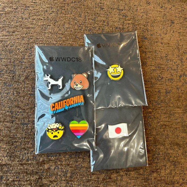 送料無料 店舗 Badge Pin 2018 WWDC APPLE Set Jose San Limited Non-Sale バッジ/ピンバッジ
