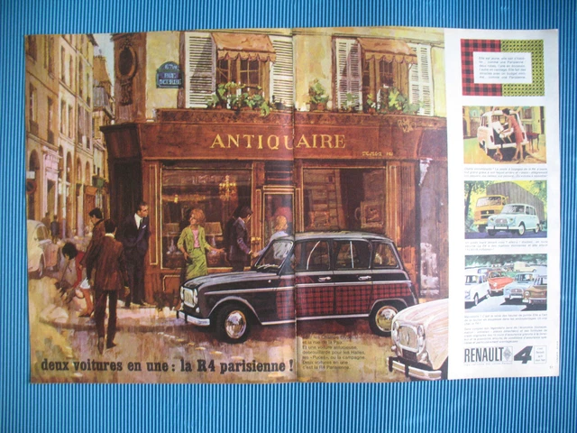 Publicite De Presse Renault R4 Parisienne Deux Voitures En Une French Ad 1964