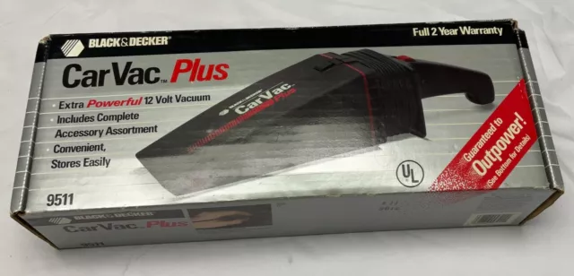 Complete Black & Decker Car Auto Vac Plus 12 Volt Vacuum Cleaner 9511 -  Tested 