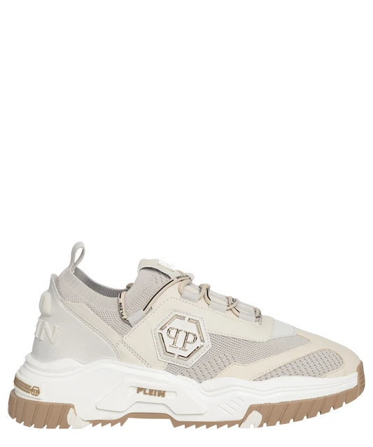 Philipp Plein basket homme hexagon FACS-USC0248-PTE003N_06 logo Beige tennis