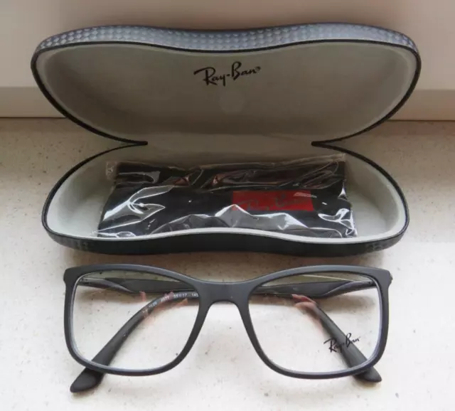 Ray Ban RB RX 7029 2077 Gr. 55 Kunststoff NEU/UNGETRAGEN schwarz matt mit Etui