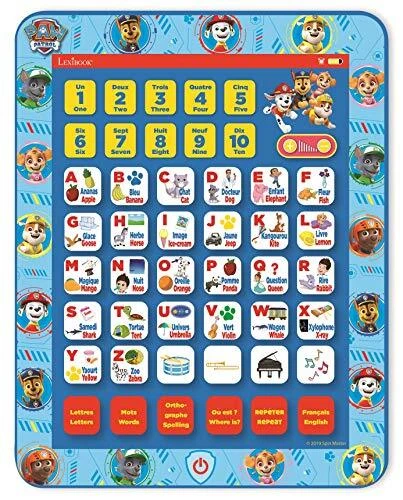Lexibook Pat' Patrouille Tablette éducative bilingue, jouet pour apprendre les l