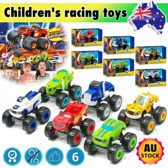 6Pcs set Blaze and the Monster Machines Vehicles Toy Racer Cars Trucks Kids Gift