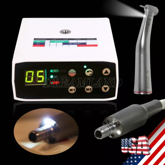 Dental LED Electric Micro Motor 1:5 Fiber Optic Handpiece Yabangbang
