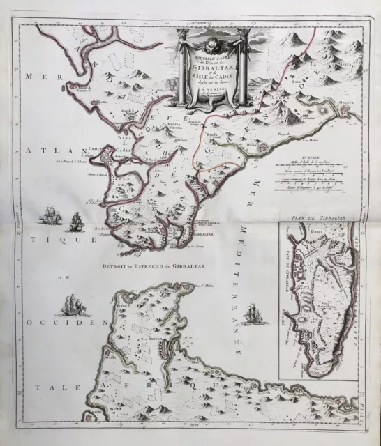 Gibraltar Cadiz Espana Spain Spanien Tanger Tetouan Morocco map Karte Santini