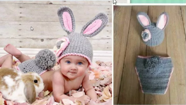 RABBIT BUNNY Newborn Baby Girl Boy Crochet Knit Costume Photo Photography Prop