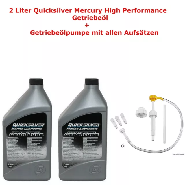 2 Liter Quicksilver Getriebeöl  Z-Antrieb High Performance Gear Lube mit Pumpe