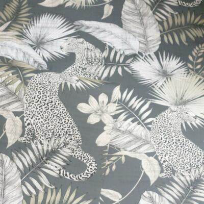 Arthouse Giungla Tropicale Foglie Di Palma Leopardo Neutro Carta da parati moderno 