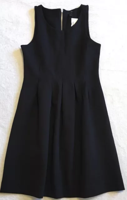 NWT JCREW $128 Pleated flare dress In Black Color Size6 A5434