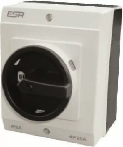 ESR Electrical Lockable Switch Rotary DC Isolator 4 Pole 20A IP65 Enclosure Box