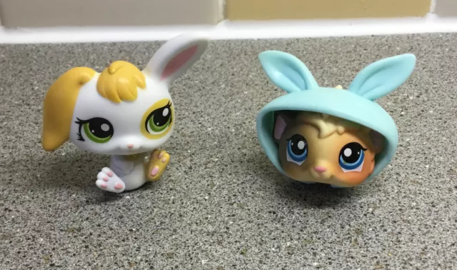 Littlest Pet Shop Pet Pairs Baby Rabbit #1417 and Guinea Pig #1418 Complete Set