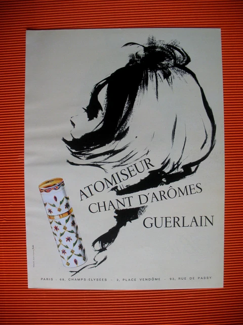 Publicite De Presse Guerlain Parfum Atomiseur Chant D'aromes Ad 1963