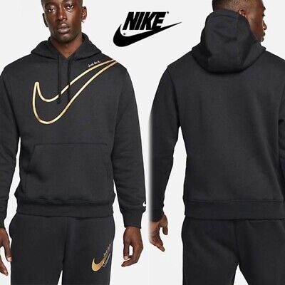 New Nike Air Swoosh Hoody Hoodie Top Jacket Swoosh 90'S Black Fleece Pullover