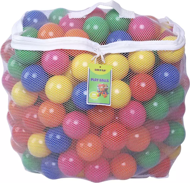 Click N Play Ball Pit Balls for Kids Plastic Refill Balls 200 Pack Phthalate