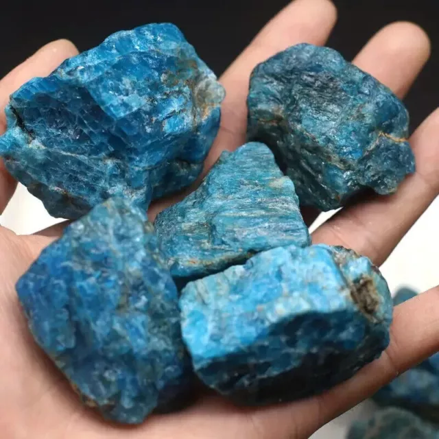 1PC Rough Blue Apatite Large Raw Chunks Reiki Crystal Mineral Specimens Decor