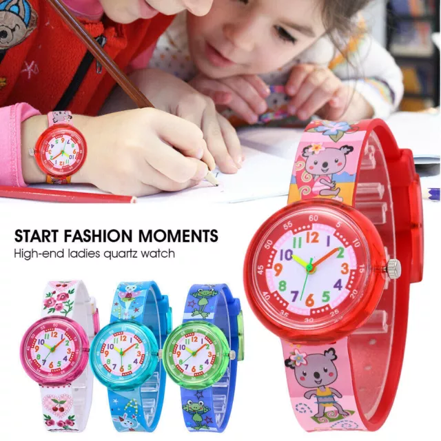 Kinder Cartoon  Armbanduhr Wasserdicht Lernuhr Silikon Uhren für Jungen Mädchen