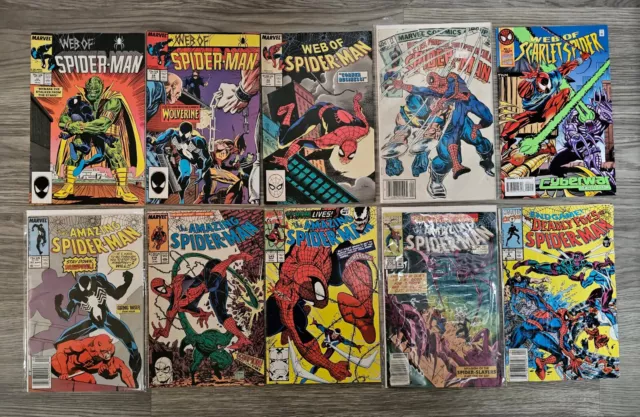 Lot Of 10 Spider-Man Marvel Comics, Bronze & Copper Age Various Issues