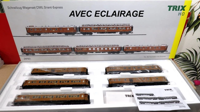 24793 Trix Coffret De5 Voitures Orient Express Avec Eclairage Neuf En Boite