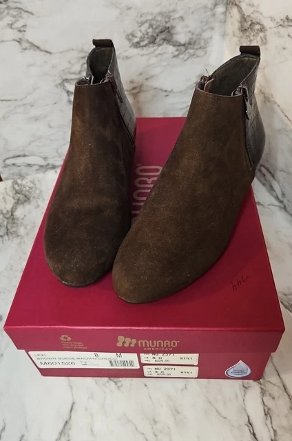 MUNRO AMERICAN WOMEN Shoes Size 8 Brown Suede Croc Lexi 24.97 PicClick