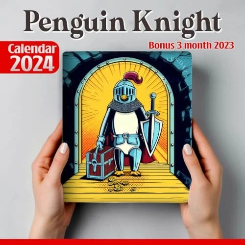 PENGUIN KNIGHT CALENDAR 2024 Jan 2024 to Dec 2024 Bonus 3 Months Last