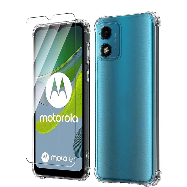 COVER TRASPARENTE + PELLICOLA VETRO TEMPERATO Per MOTOROLA MOTO E13 CUSTODIA TPU