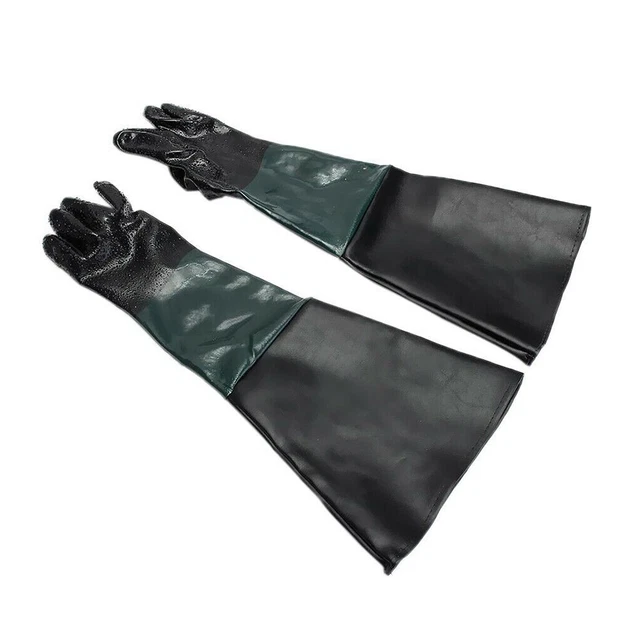 Guantes de chorro de arena 2 piezas 60 cm 60 x 30 cm PVC + algodón