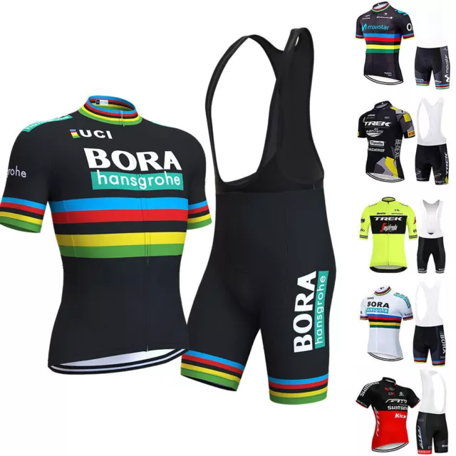 MTB Team Men's Cycling Jersey Short Sleeve Set MTB Bicycle Quick Dry T-Shirts