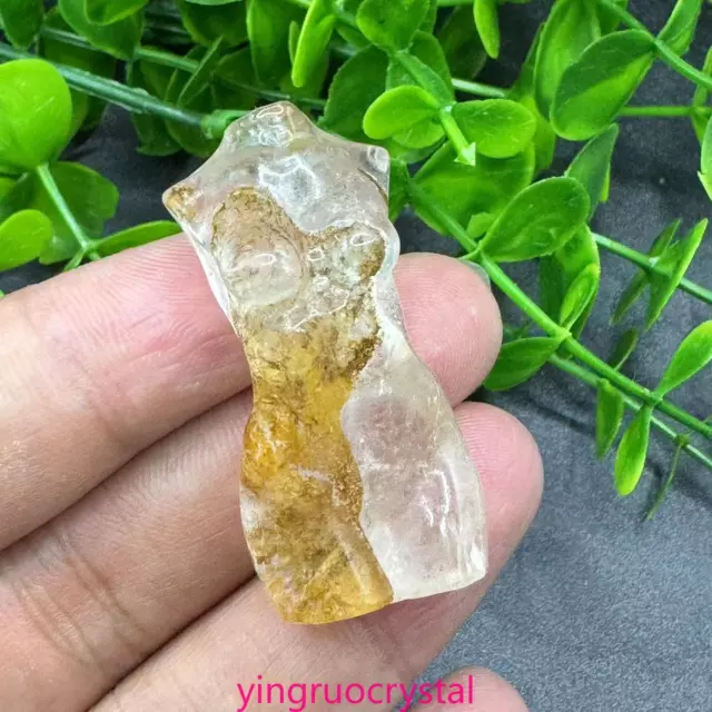 1pc Natural Rock Crystal Quartz female body carved Reiki random 1.5in