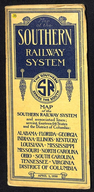 Southern Rr Map SOUTHERN RAILWAY SYSTEM Map April 1, 1930 21