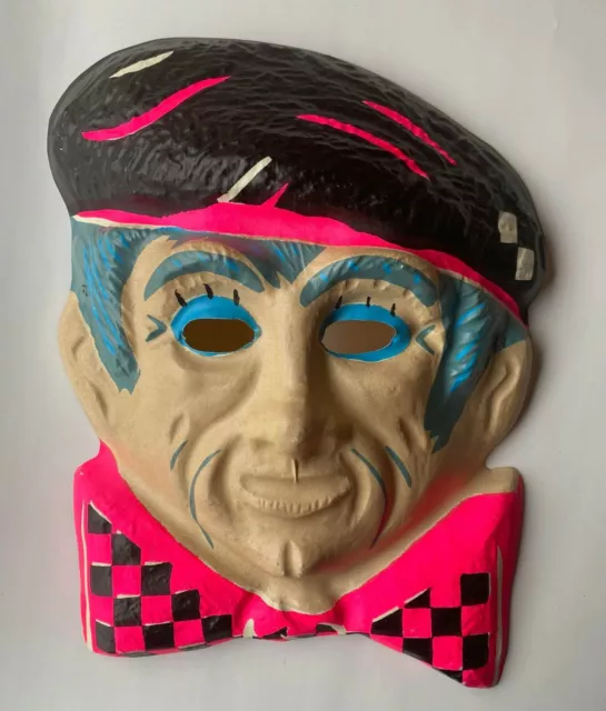 Vintage & Unused 1960s French Artist w/ Beret & Bowtie Halloween Mask