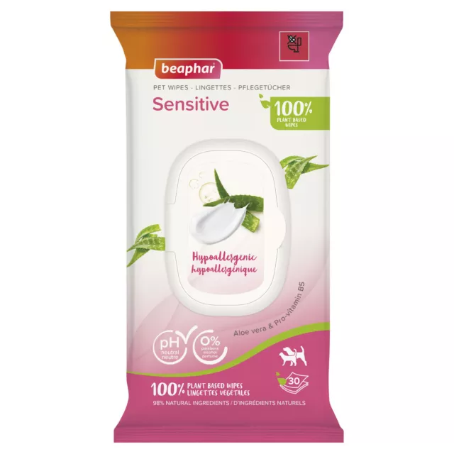 Beaphar Toallitas Sensitive para Perros - 30 Pieza, Nuevo