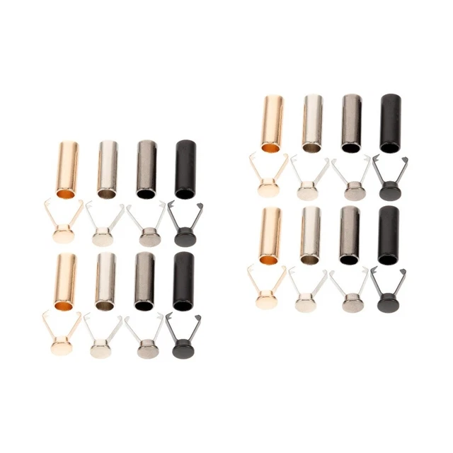 16 pcs Shoelace Aglets Shoelace Metal Ends Cords End Head Shoelace Tips