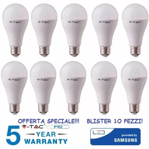 Lampadine Led 15 Watt E27 V-tac Samsung Blister 10 PZ  Luce Bianca 6400K E27