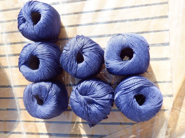 13 Pelotes Fil SILKCOT Coton-soie 50g - Made In Italy, Aiguilles 4-4.5, Couleur Marron