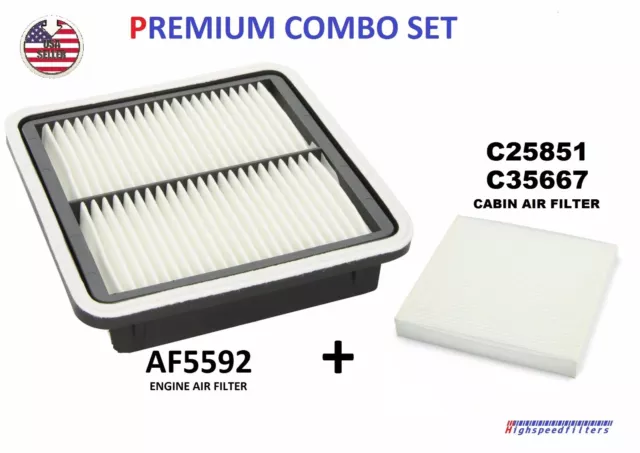 Engine & Cabin Air Filter Combo Set For 2010 - 2019 Subaru Outback & Legacy