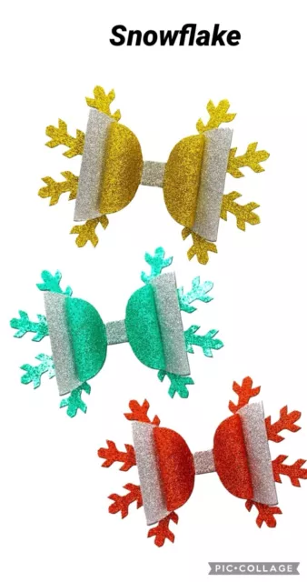 plastic hair bow template SNOWFLAKE 4 inch